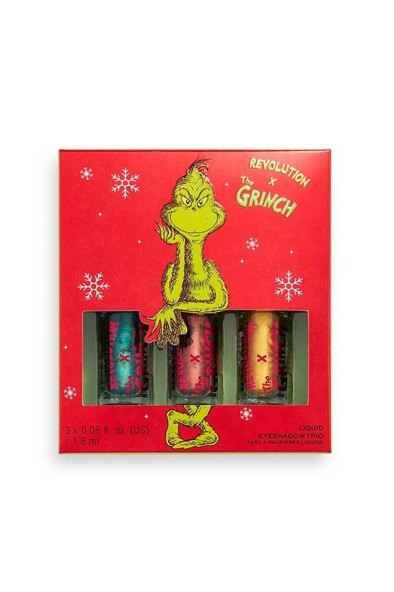 Makeup Revolution Set fard de pleoape lichid Dont Give a Grinch The Grinch x Revolution 3x18 ml - Pled.ro