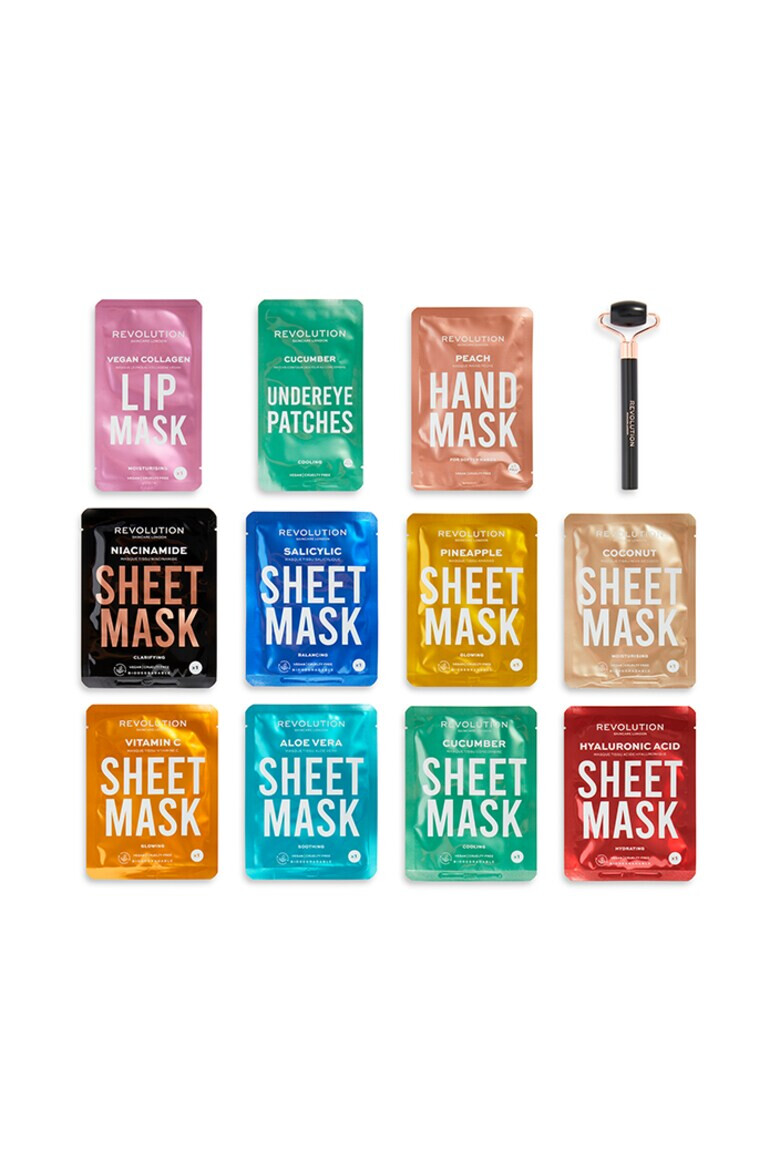 Makeup Revolution Set Masca de fata Skincare 12 Days of Masking Advent Calendar - Pled.ro