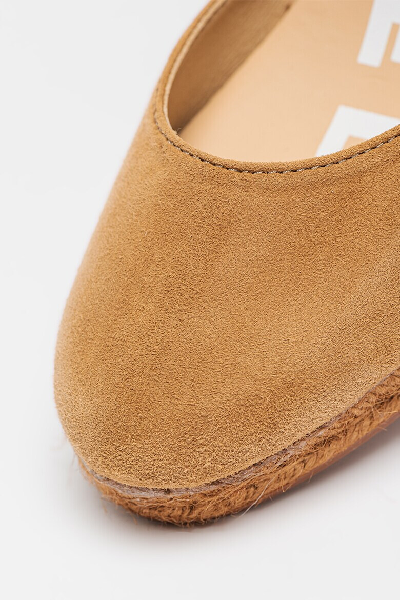 Manebi Sandale-espadrile wedge de piele intoarsa - Pled.ro