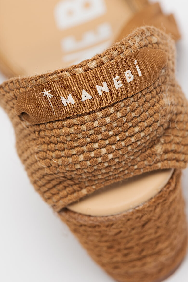 Manebi Sandale-espadrile wedge de piele intoarsa - Pled.ro