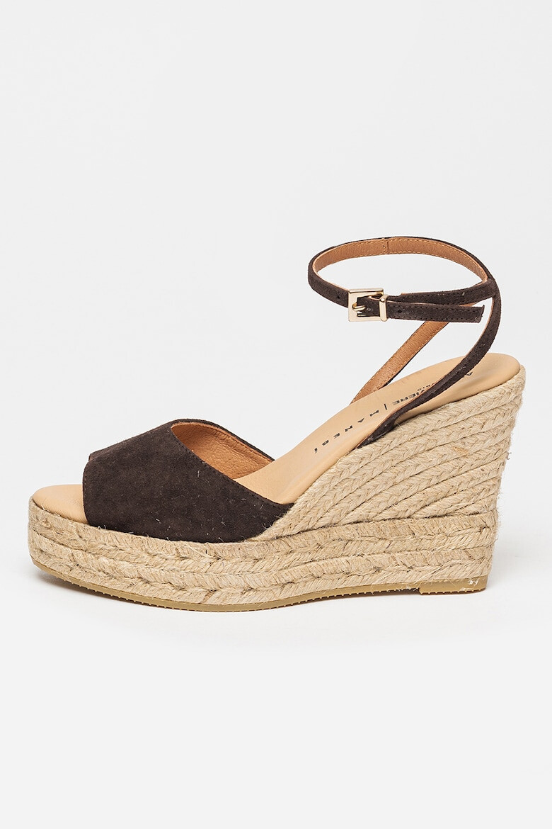 Manebi Sandale-espadrile wedge de piele intoarsa - Pled.ro