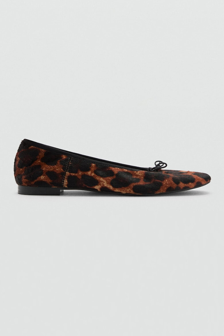 Mango Balerini din piele cu aspect de piele de leopard Wild - Pled.ro