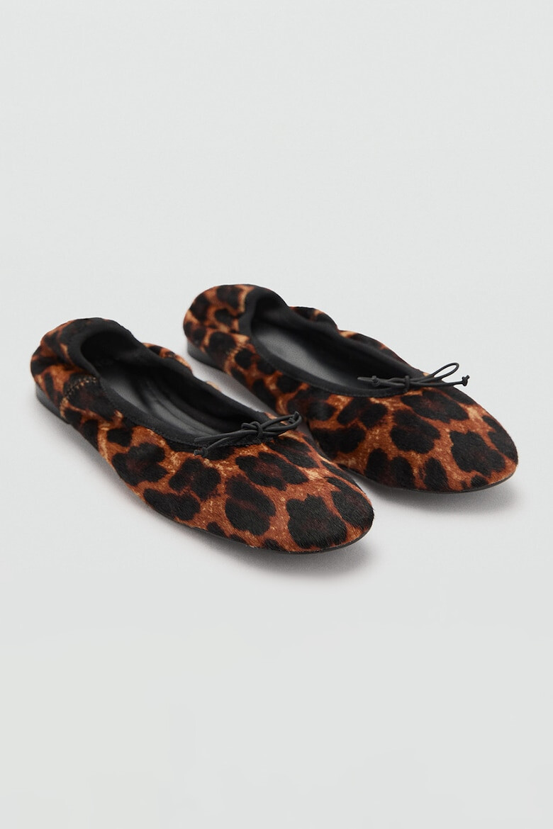 Mango Balerini din piele cu aspect de piele de leopard Wild - Pled.ro