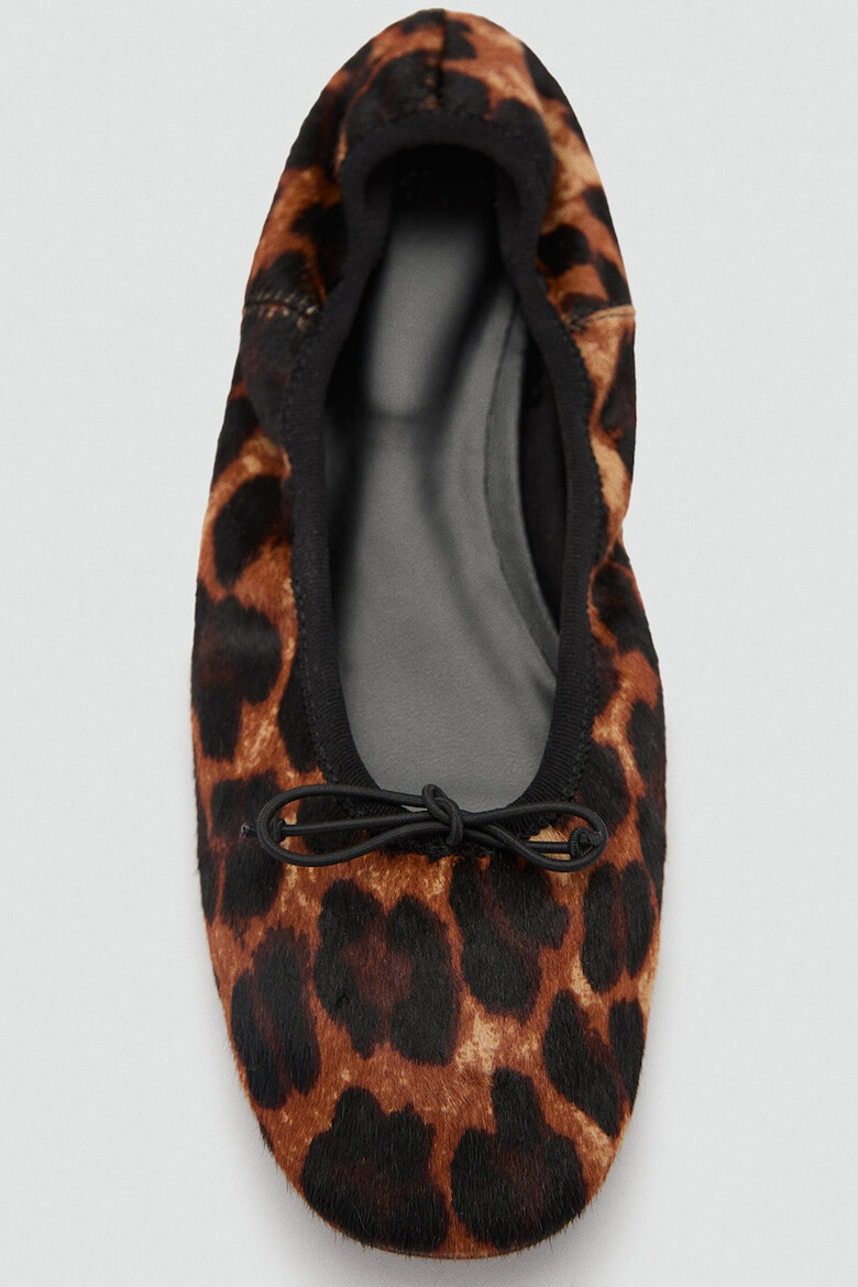 Mango Balerini din piele cu aspect de piele de leopard Wild - Pled.ro