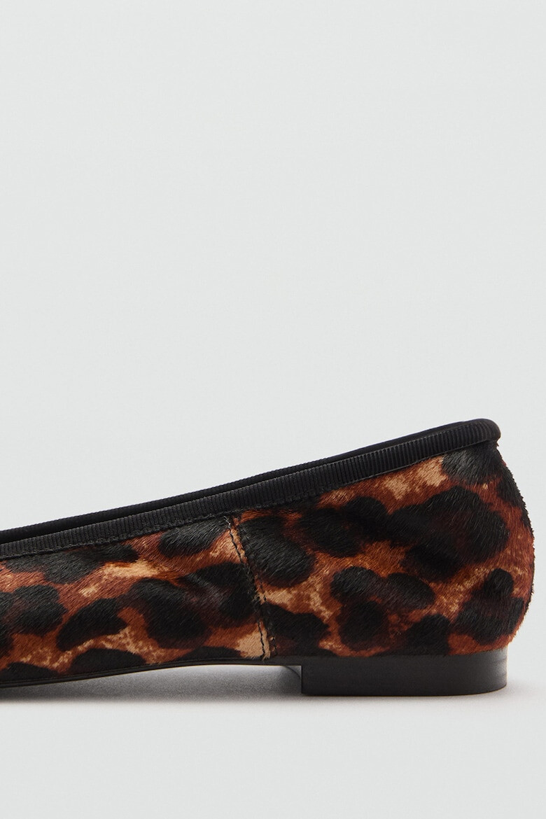 Mango Balerini din piele cu aspect de piele de leopard Wild - Pled.ro