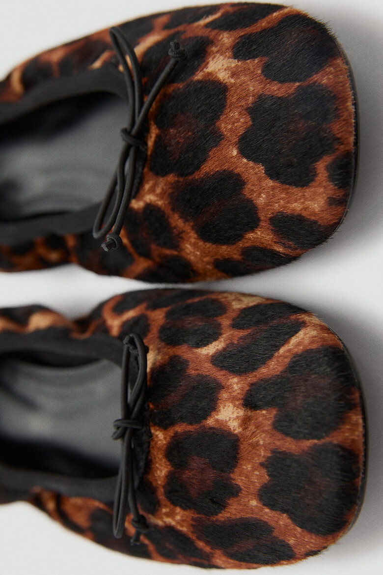 Mango Balerini din piele cu aspect de piele de leopard Wild - Pled.ro