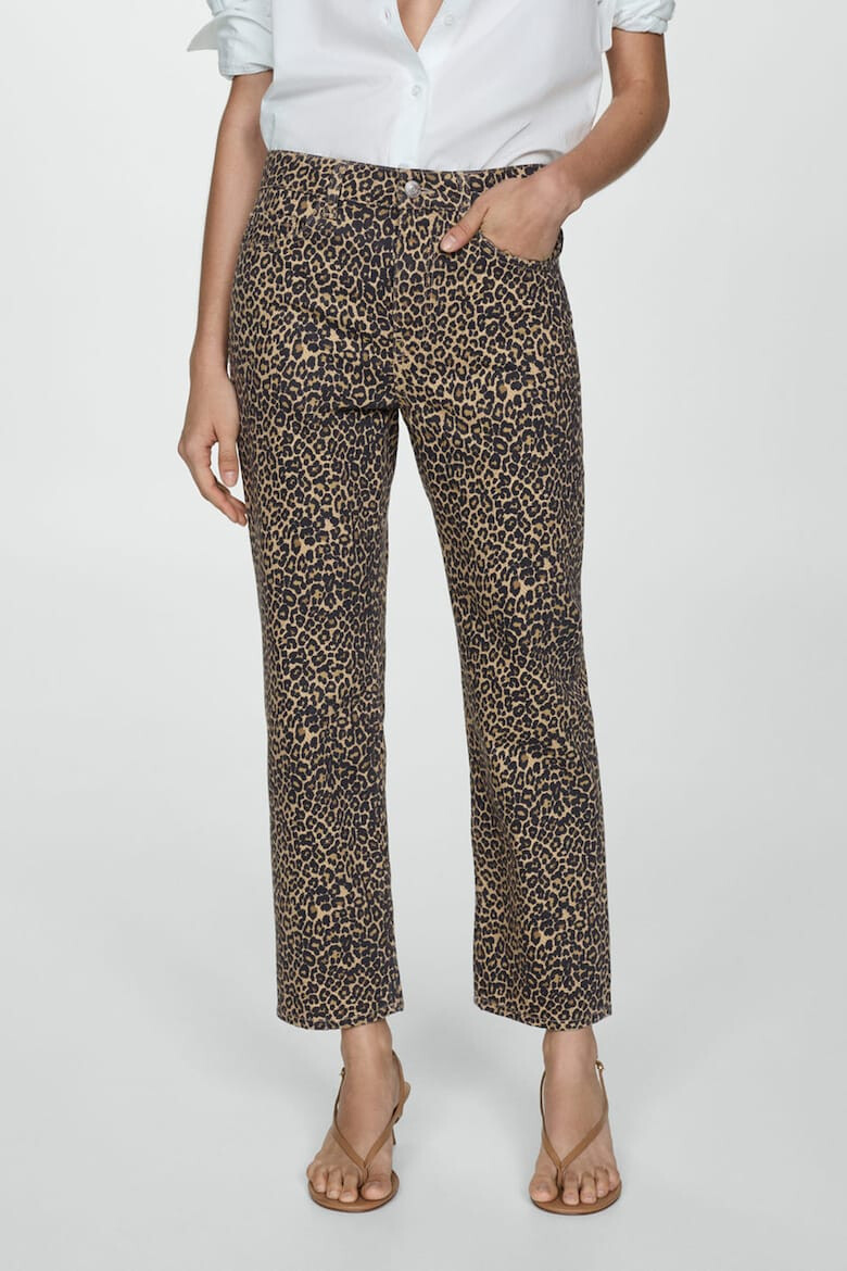 Mango Blugi cu croiala dreapta si animal print - Pled.ro