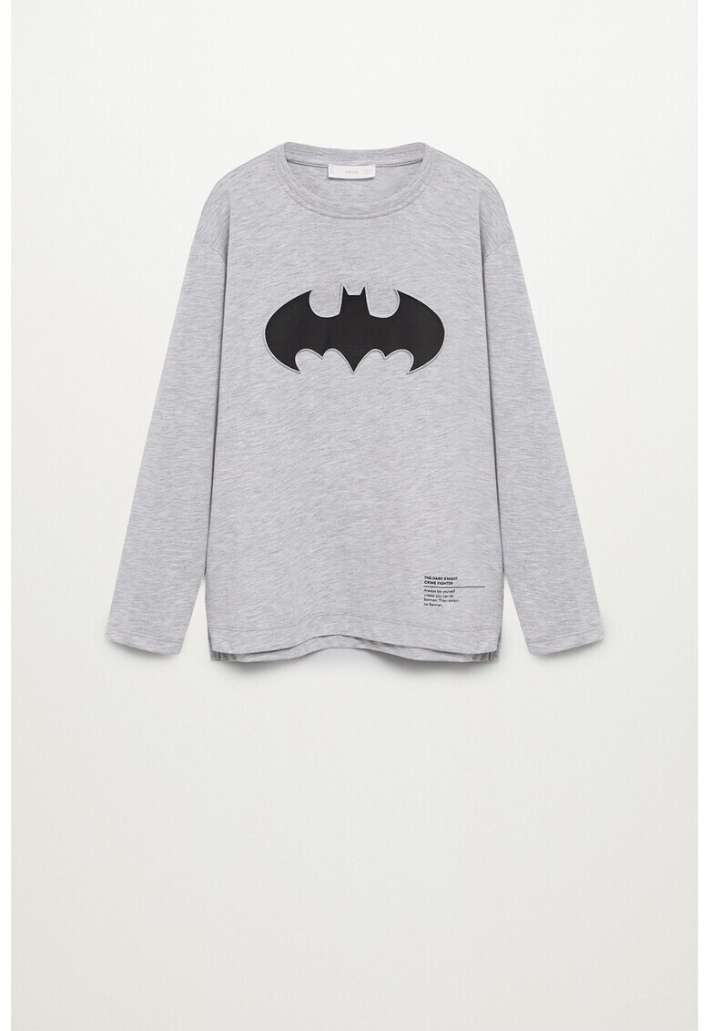 Mango Bluza cu decolteu la baza gatului si imprimeu cu Batman in relief - Pled.ro