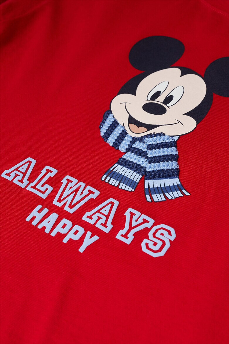 Mango Bluza cu decolteu la baza gatului si imprimeu cu Mickey Mouse Malways - Pled.ro