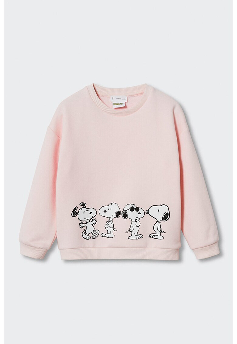 Mango Bluza cu decolteu la baza gatului si imprimeu Snoopy - Pled.ro