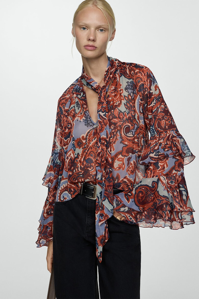 Mango Bluza cu imprimeu paisley si volane - Pled.ro