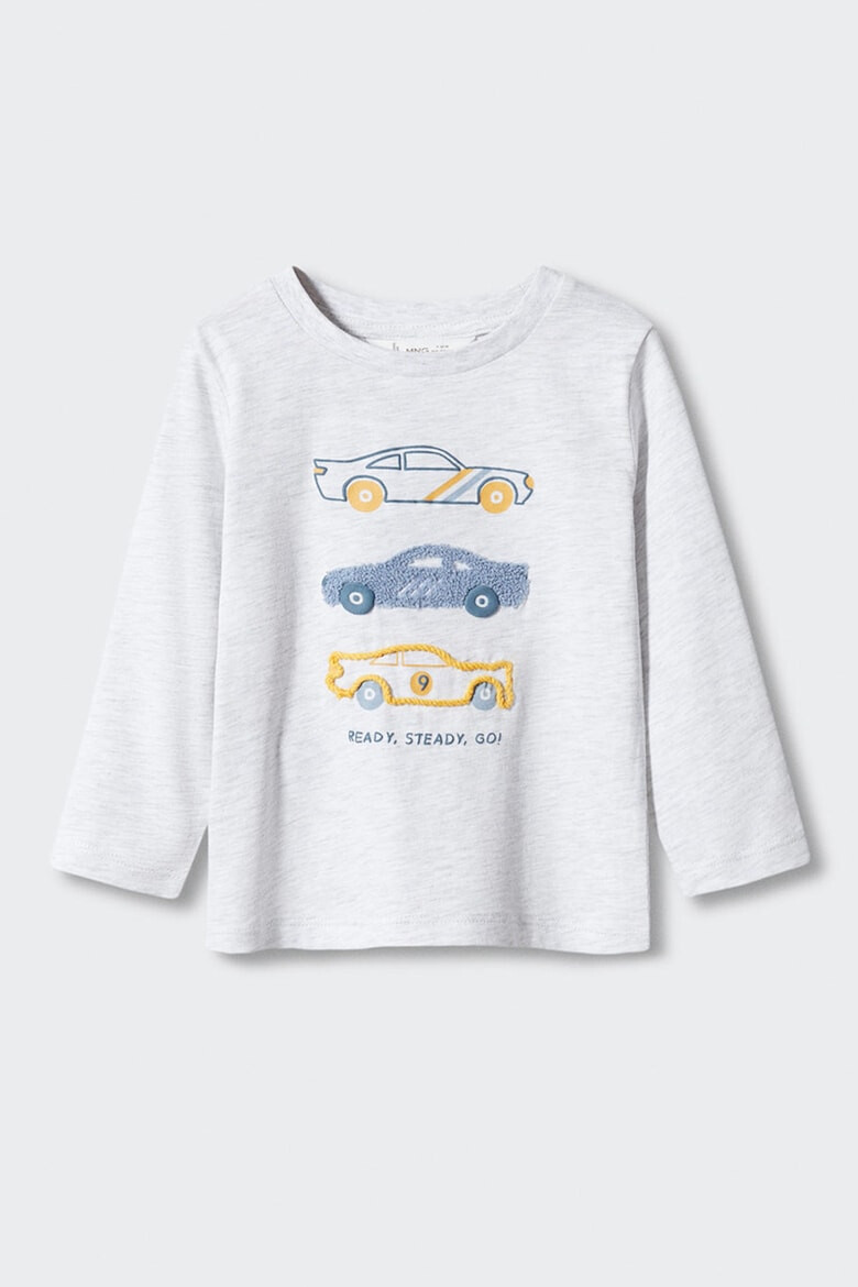 Mango Bluza cu imprimeu text si grafic Coches - Pled.ro