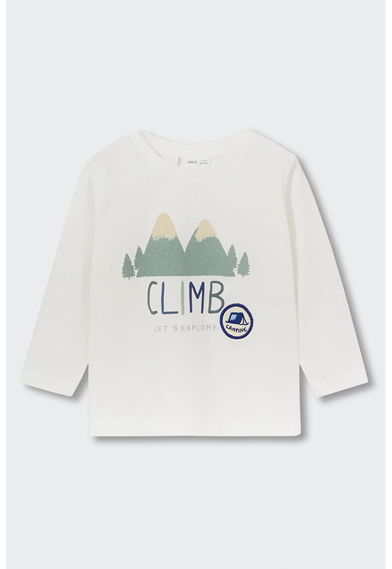 Mango Bluza de bumbac cu imprimeu grafic Climb - Pled.ro