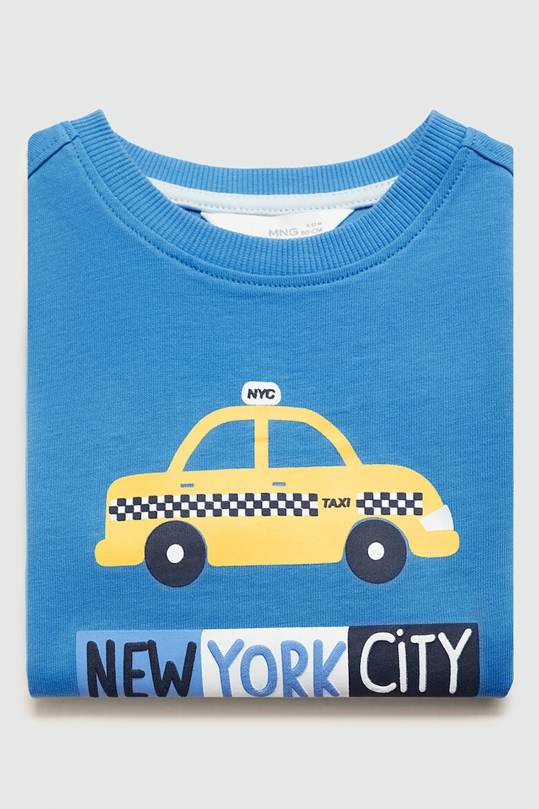 Mango Bluza de bumbac cu imprimeu grafic Taxi - Pled.ro