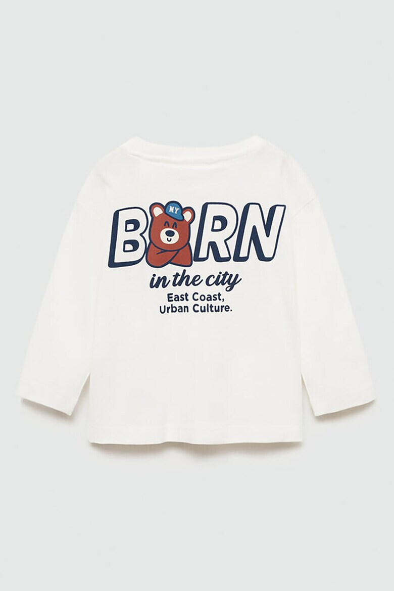 Mango Bluza de bumbac cu imprimeu urs Born - Pled.ro