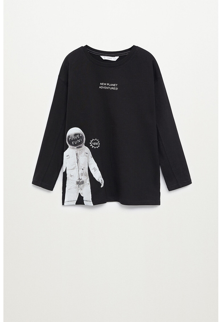 Mango Bluza de bumbac organic cu imprimeu astronaut Space - Pled.ro