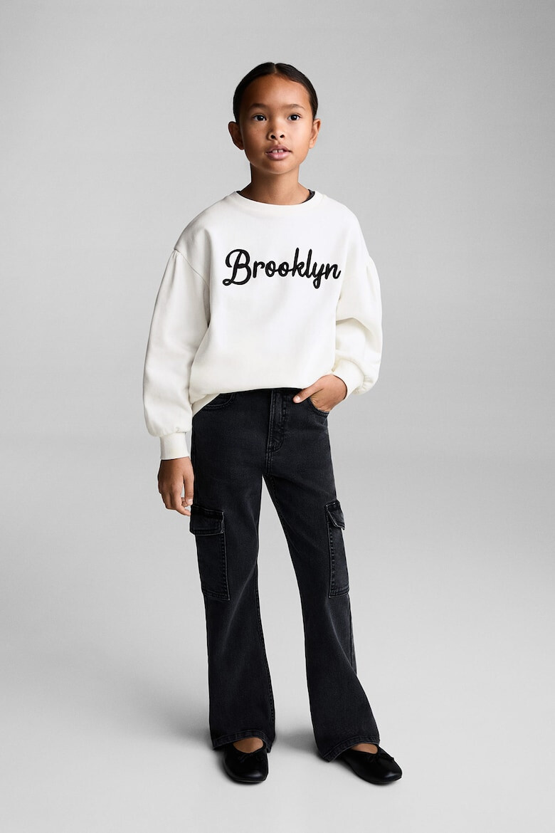 Mango Bluza de trening cu broderie text Brooklyn - Pled.ro