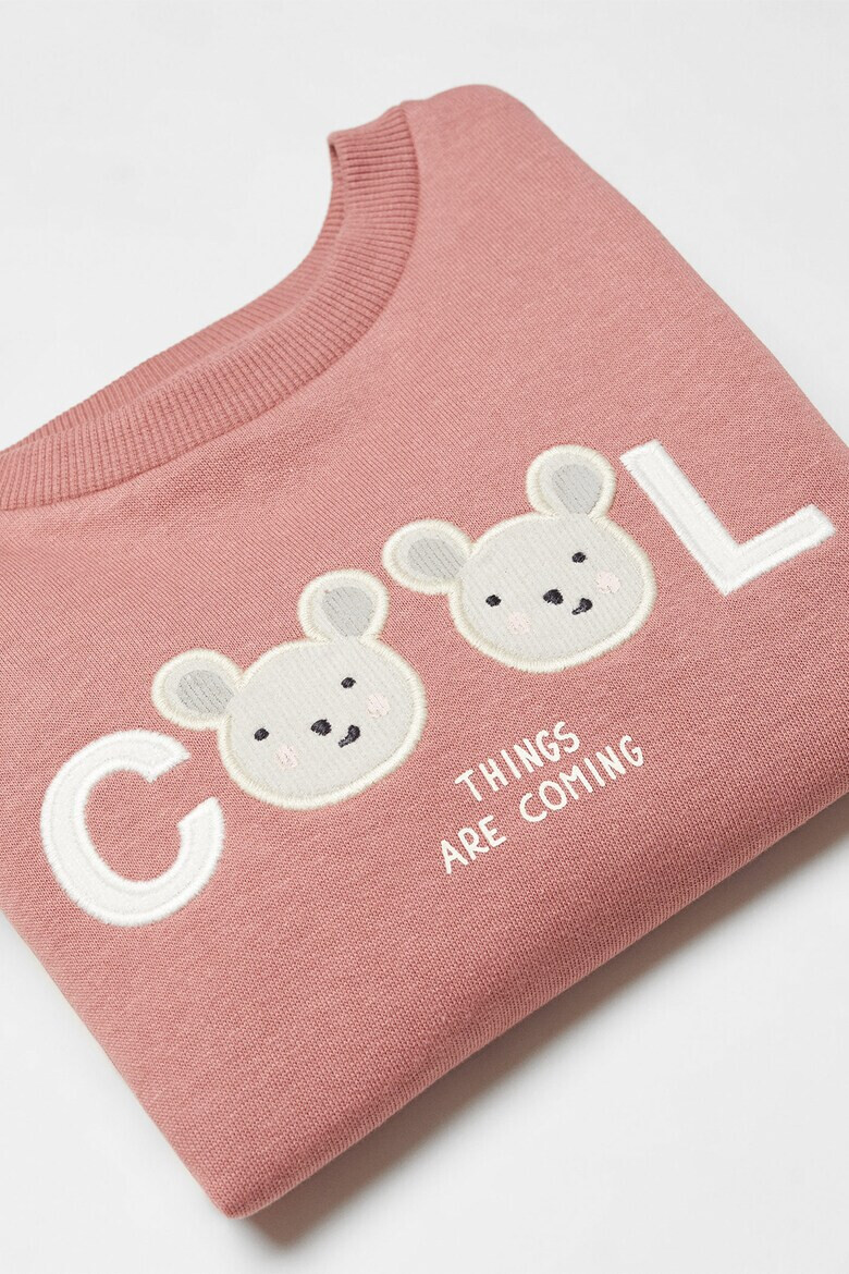 Mango Bluza de trening cu detalii grafice si text Cool Them - Pled.ro