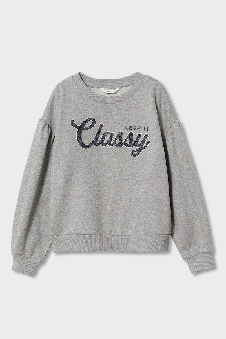 Mango Bluza sport cu aplicatii text Classy - Pled.ro