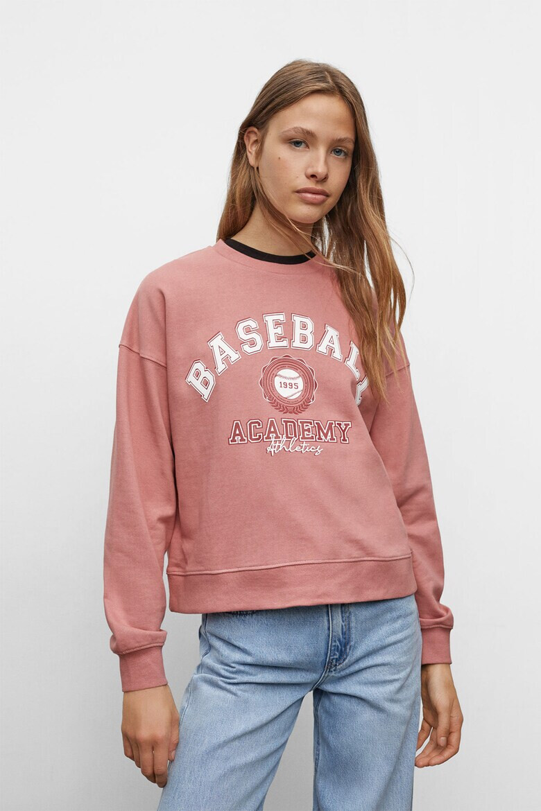 Mango Bluza sport de bumbac cu imprimeu text Baseball - Pled.ro