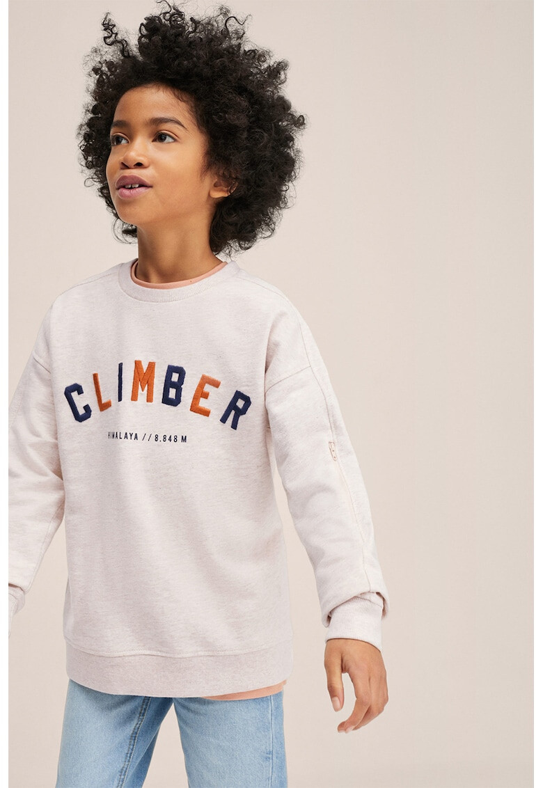 Mango Bluza sport de bumbac cu imprimeu text Climber - Pled.ro