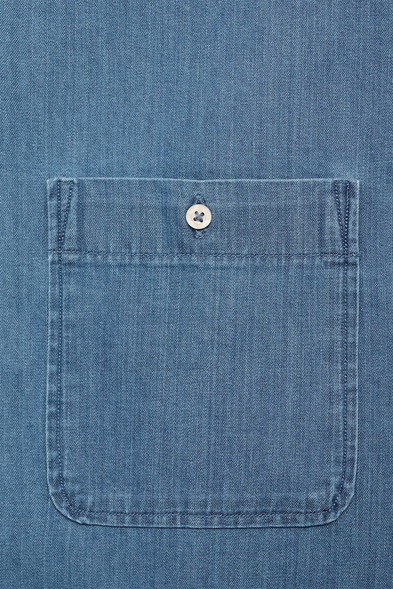 Mango Camasa de denim cu buzunare aplicate pe piept Austin - Pled.ro