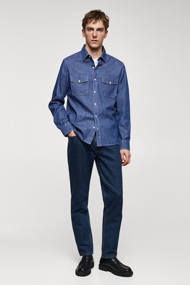 Mango Camasa de denim cu buzunare pe piept Austin - Pled.ro