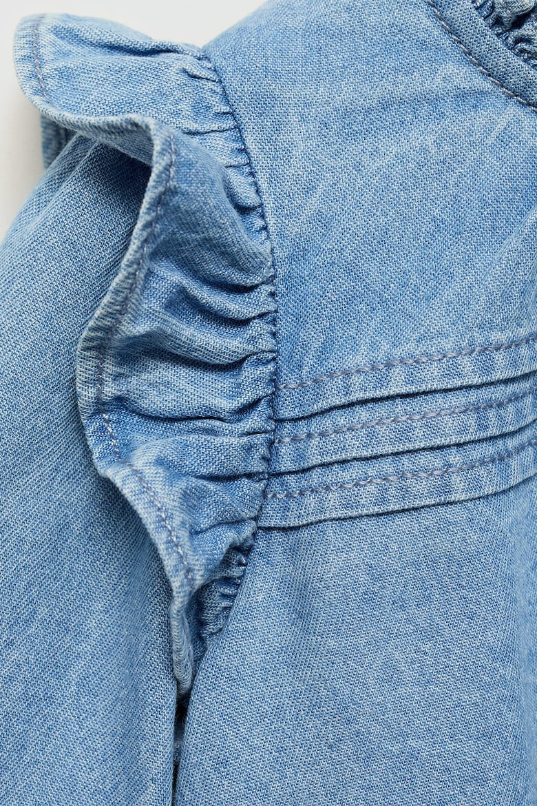 Mango Camasa din denim cu volane - Pled.ro