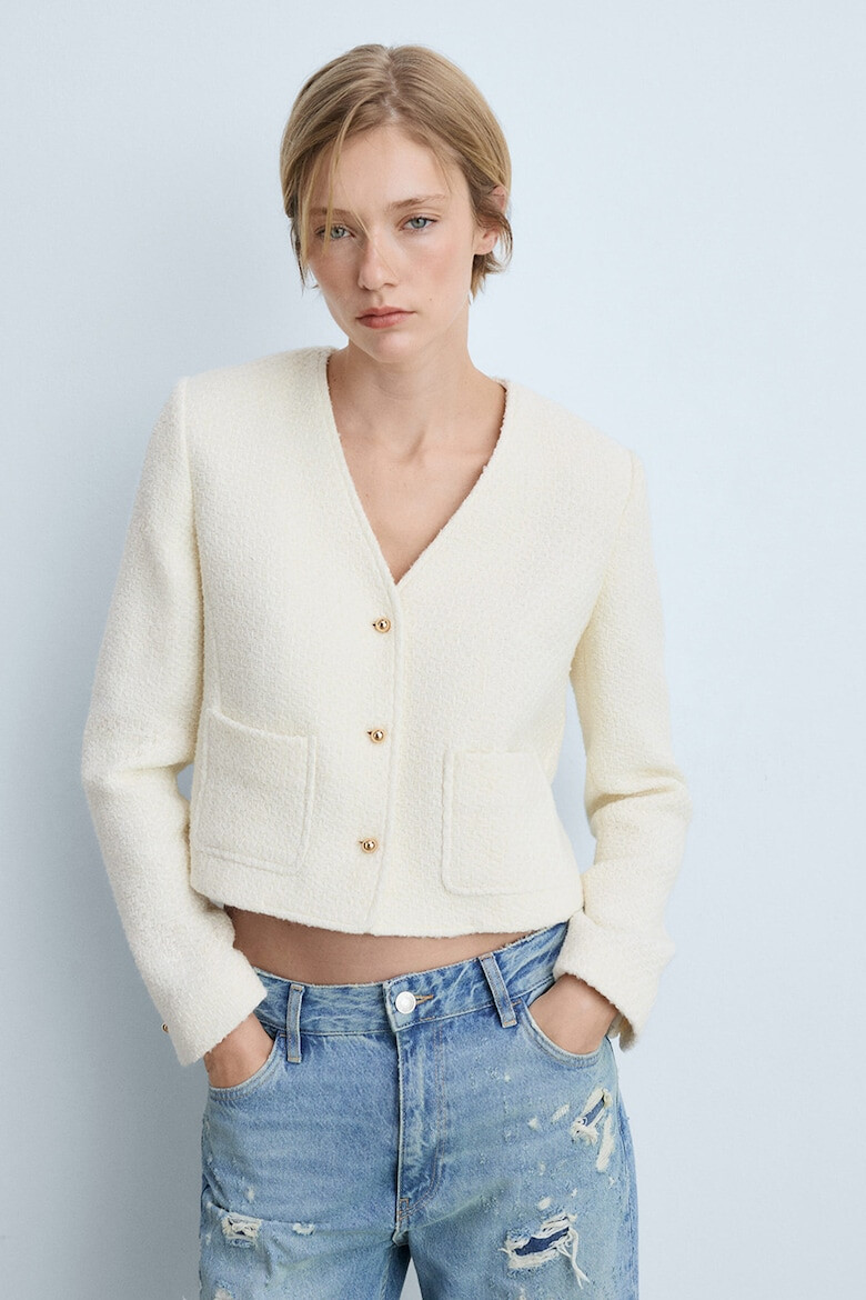 Mango Cardigan crop cu buzunare aplicate Yols - Pled.ro