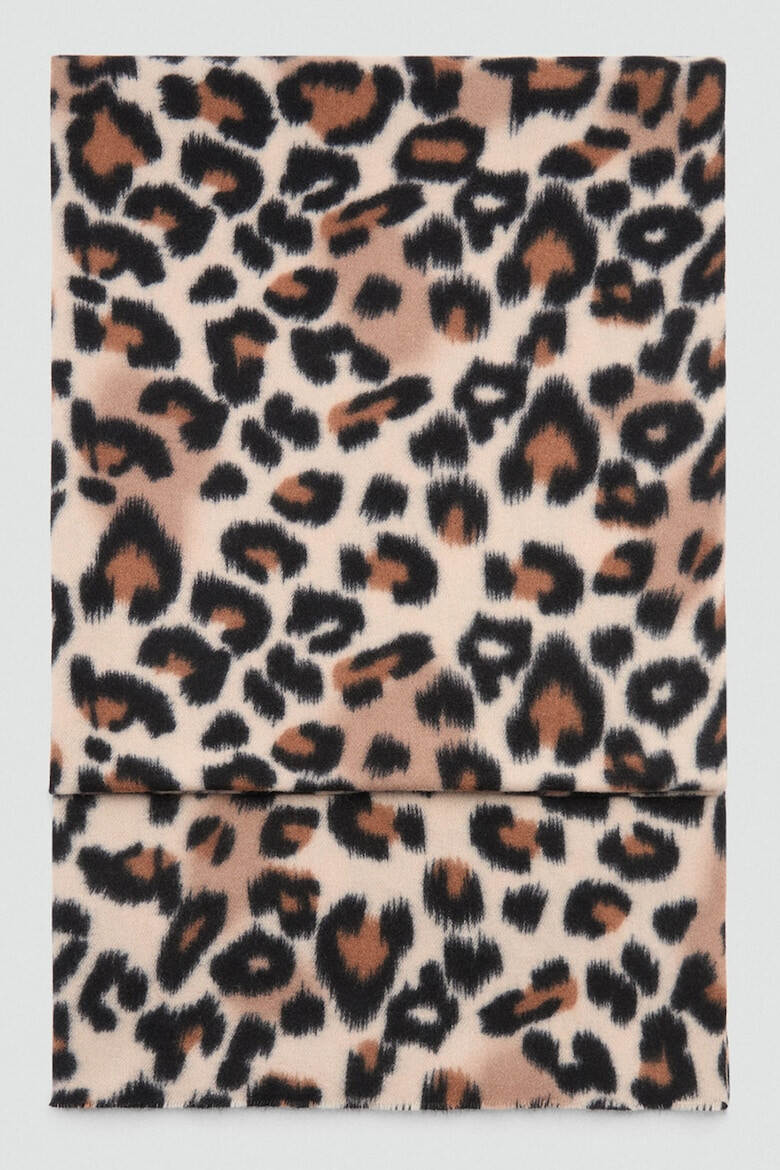 Mango Fular cu animal print Pardo - Pled.ro