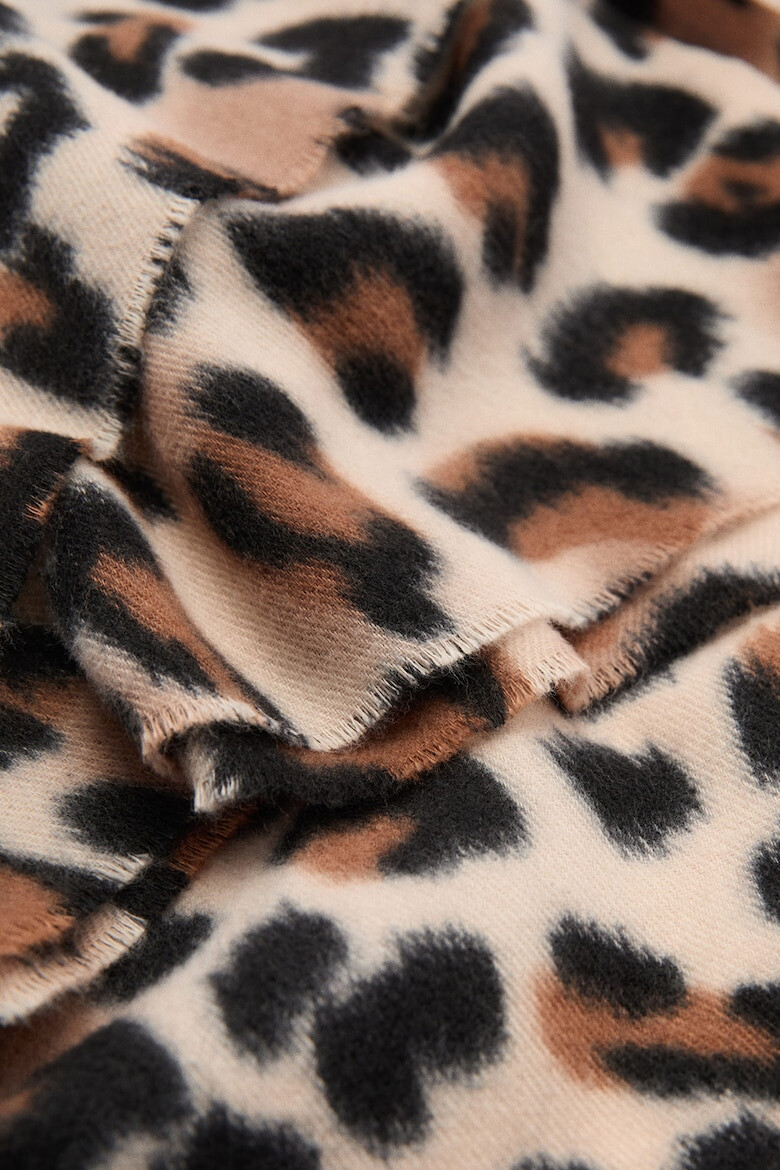 Mango Fular cu animal print Pardo - Pled.ro