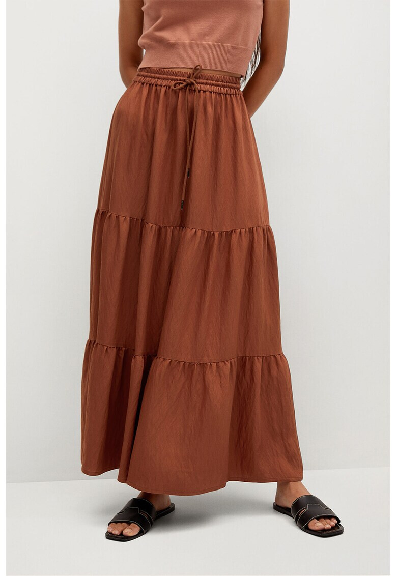 Mango Fusta maxi cu snur in talie Bambu - Pled.ro