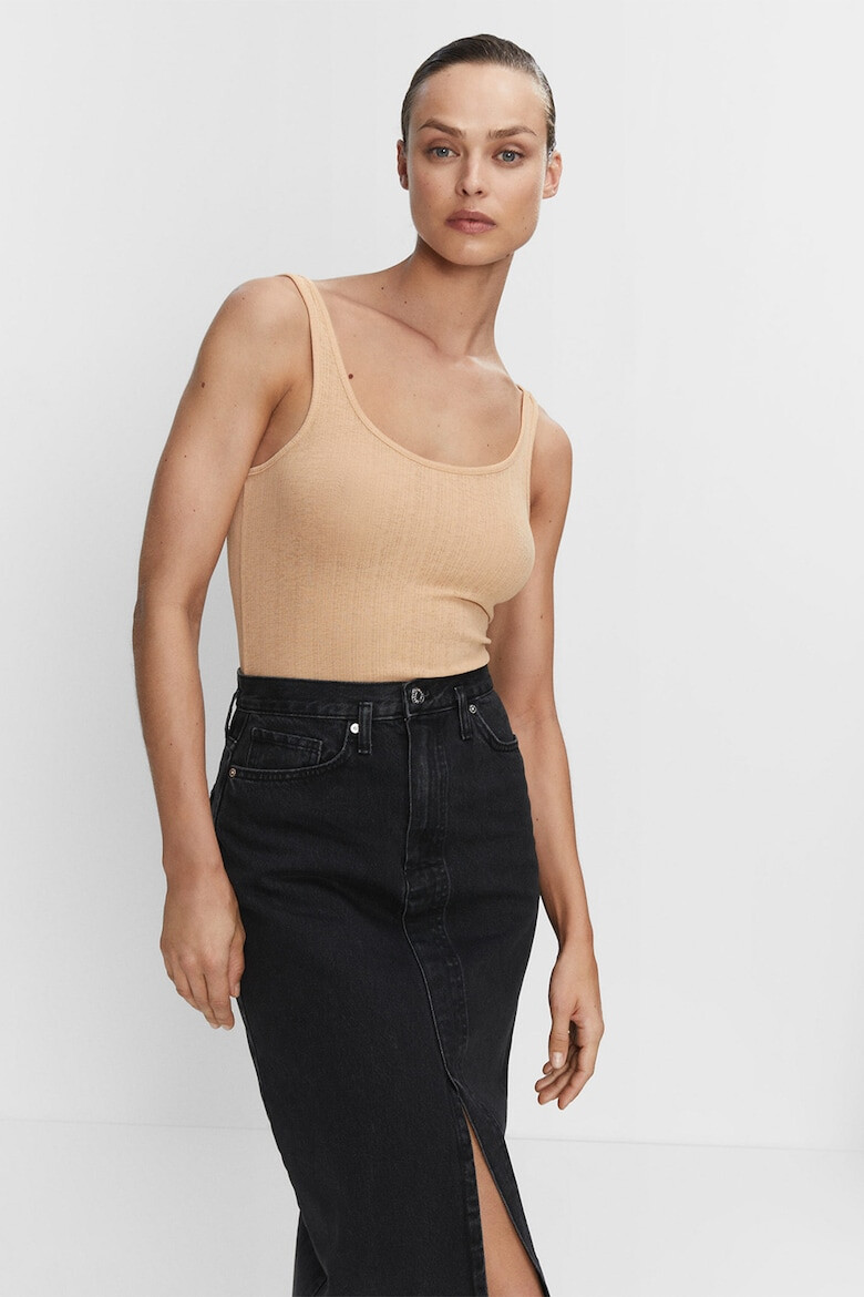 Mango Fusta midi de denim Soleil - Pled.ro