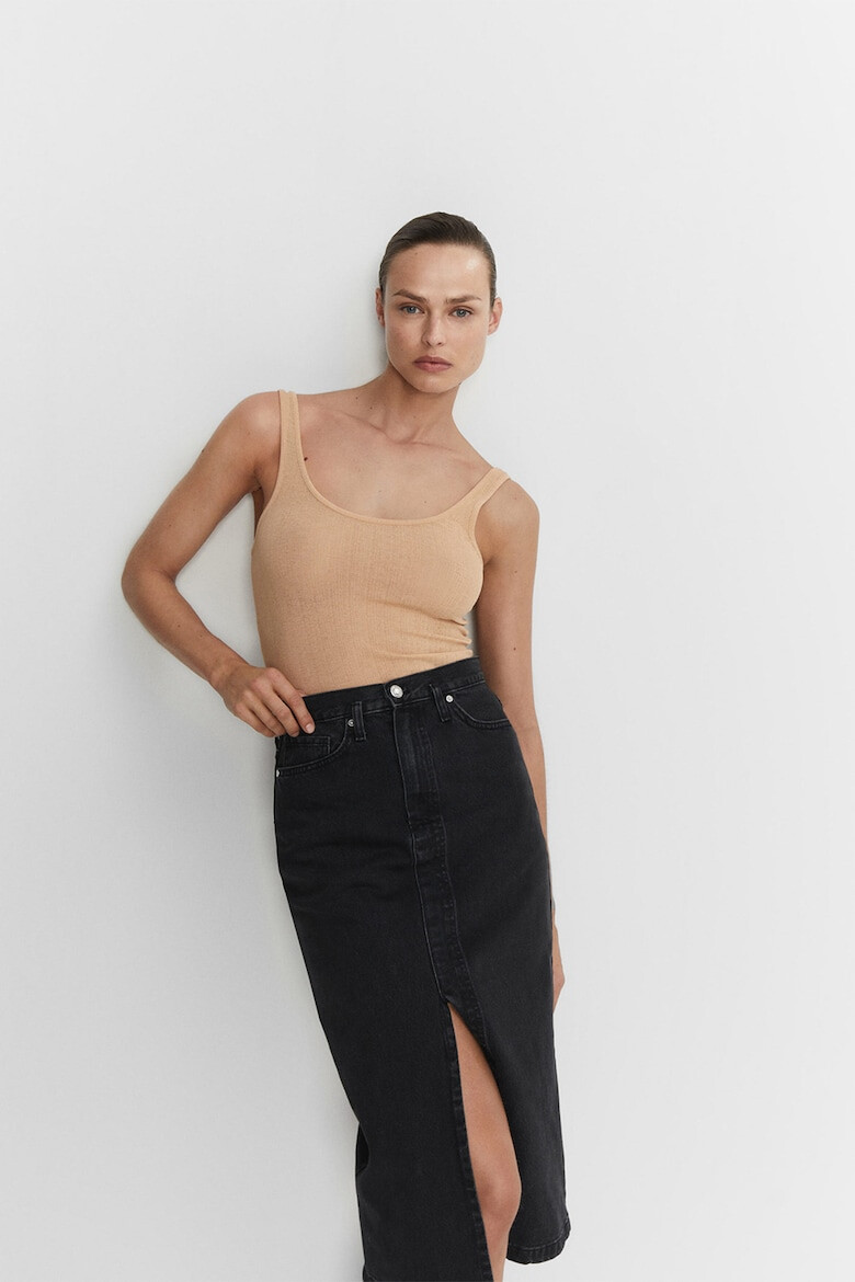 Mango Fusta midi de denim Soleil - Pled.ro