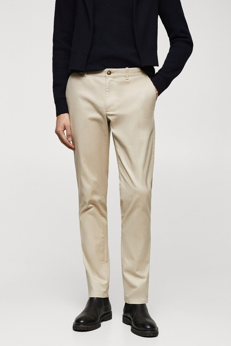 Mango Pantaloni chino slim fit Barna - Pled.ro