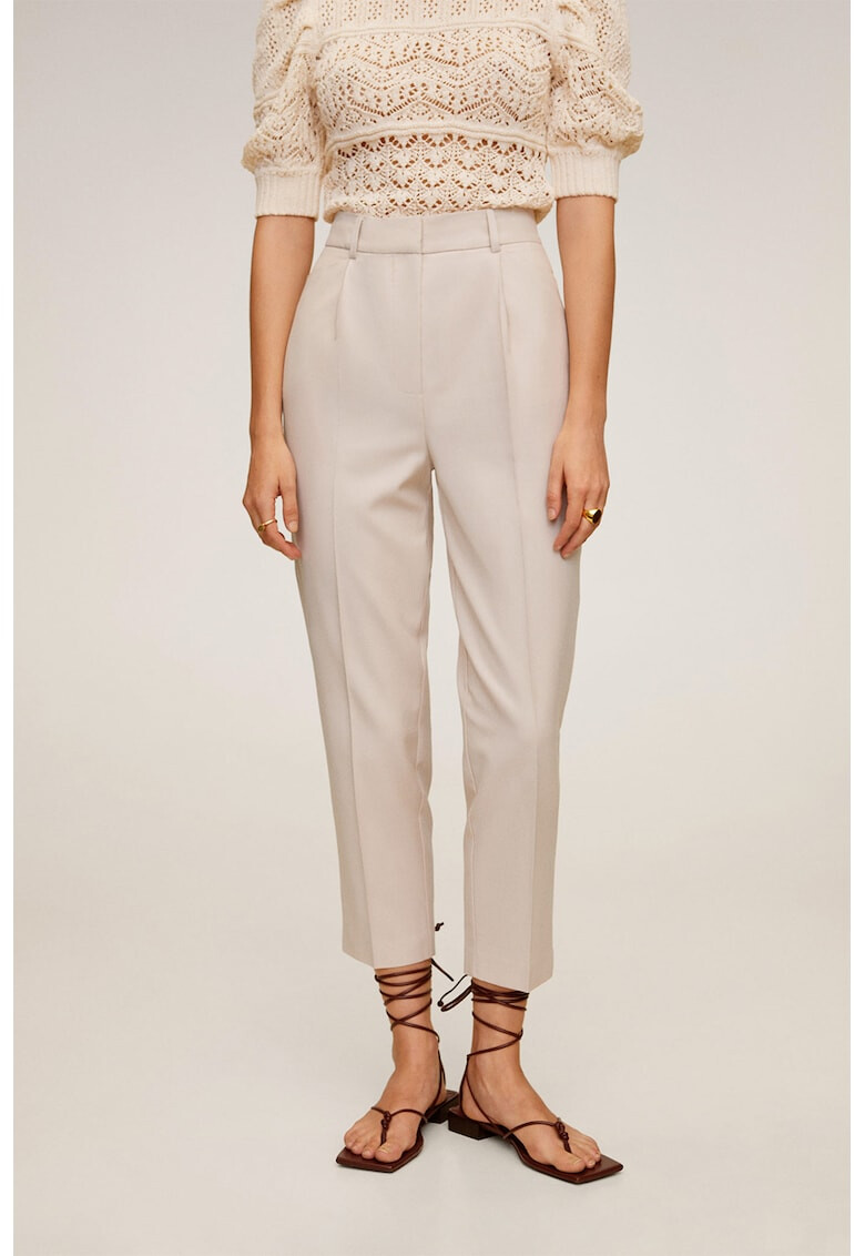 Mango Pantaloni crop conici din amestec de lyocell Duke - Pled.ro