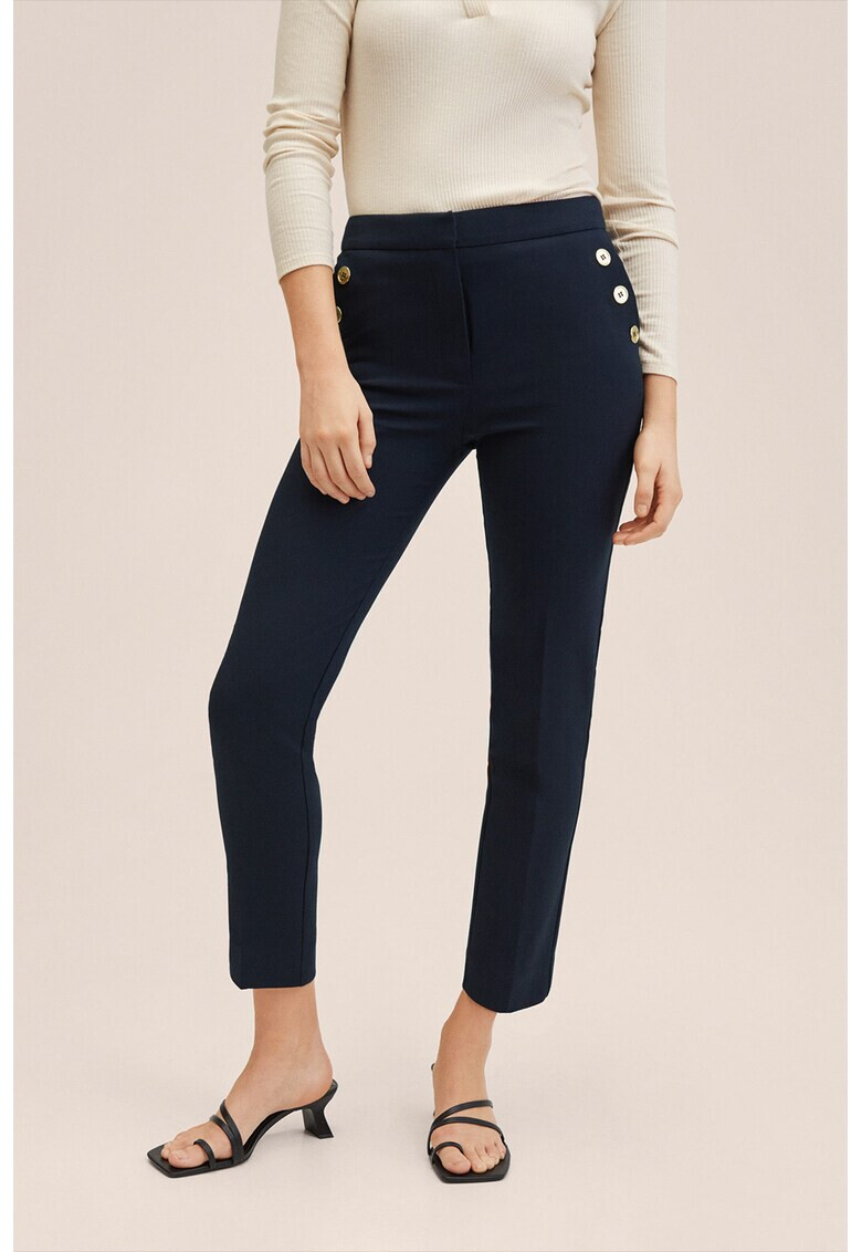 Mango Pantaloni crop cu croiala conica Botones - Pled.ro