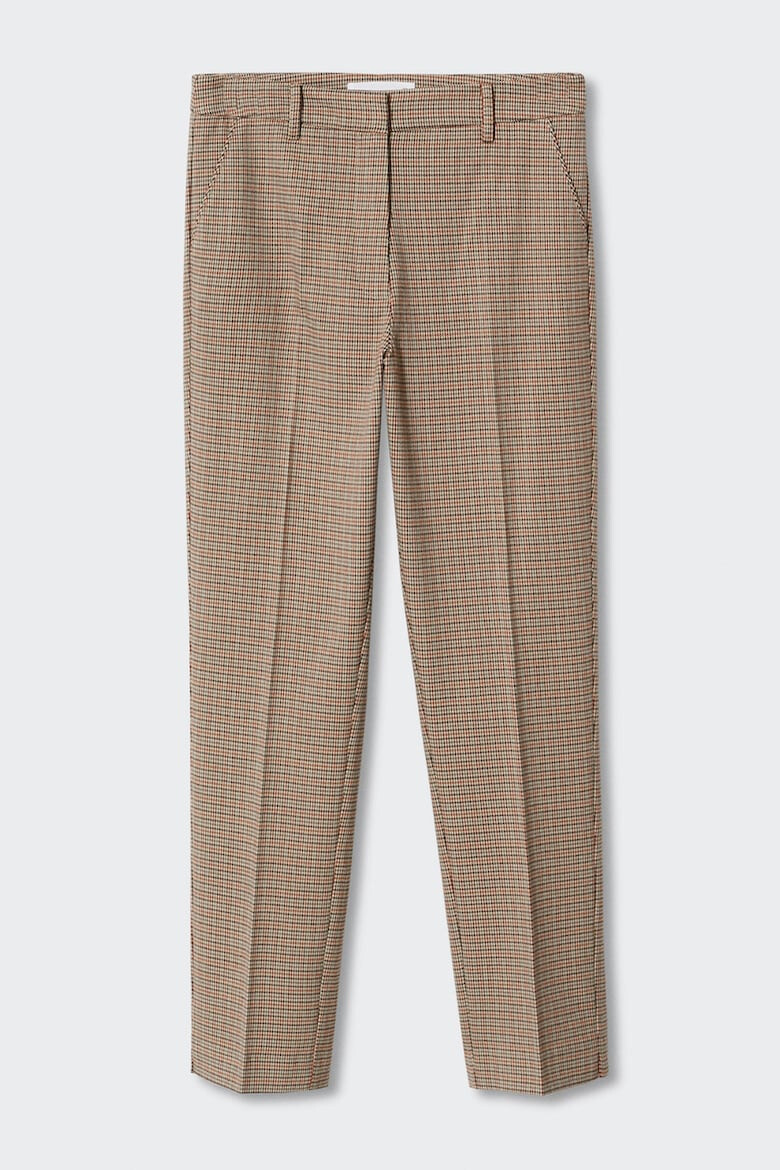 Mango Pantaloni crop cu model houndstooth Warm - Pled.ro