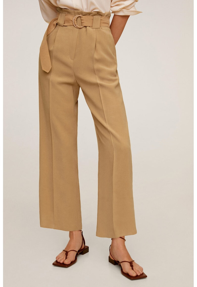 Mango Pantaloni crop cu o curea Lol - Pled.ro