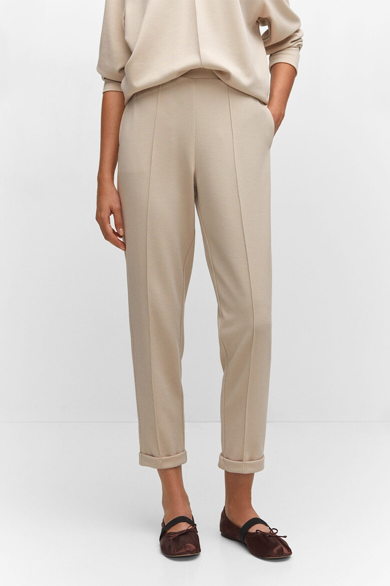 Mango Pantaloni crop cu talie inalta Pique - Pled.ro