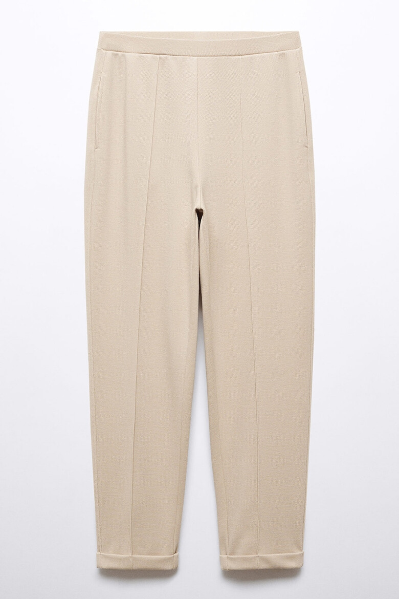 Mango Pantaloni crop cu talie inalta Pique - Pled.ro