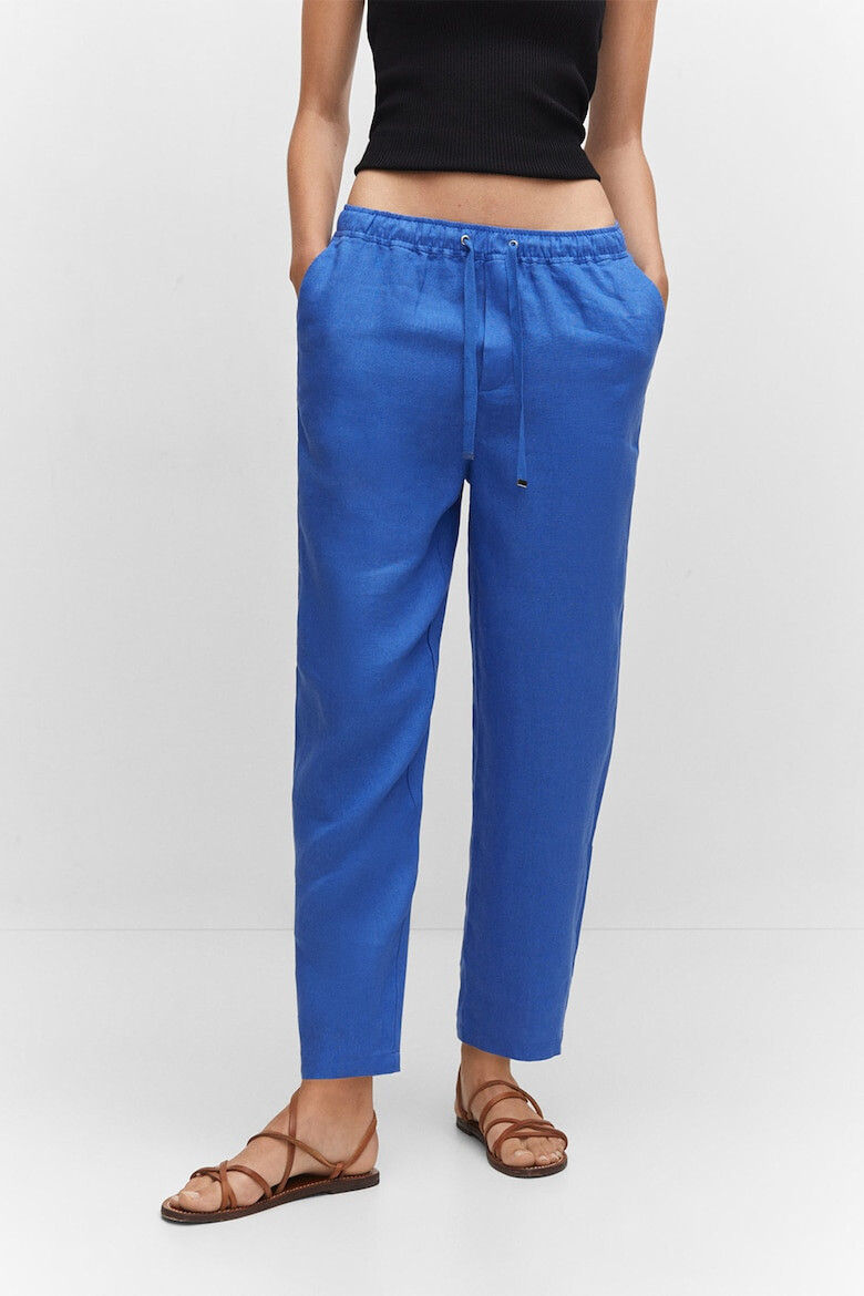 Mango Pantaloni crop de in cu snur - Pled.ro