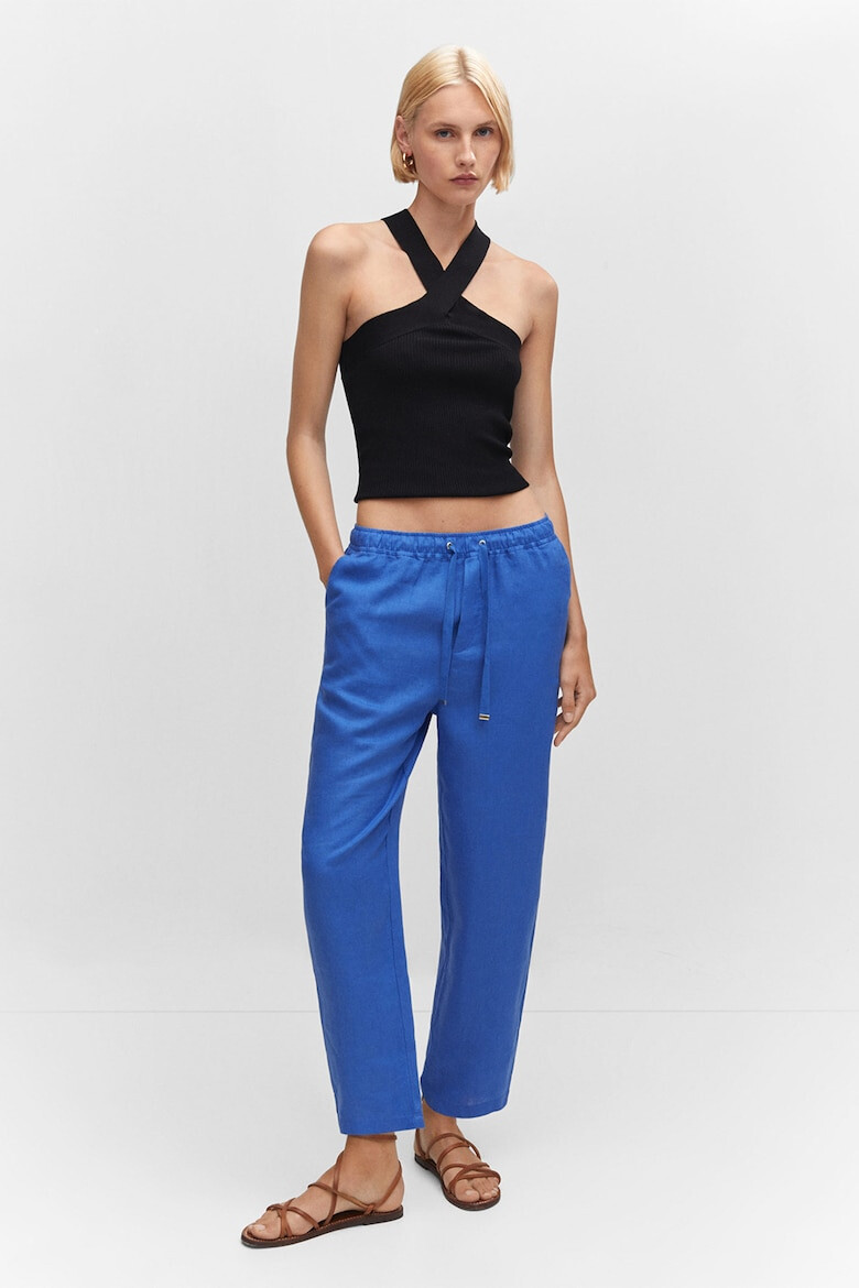 Mango Pantaloni crop de in cu snur - Pled.ro