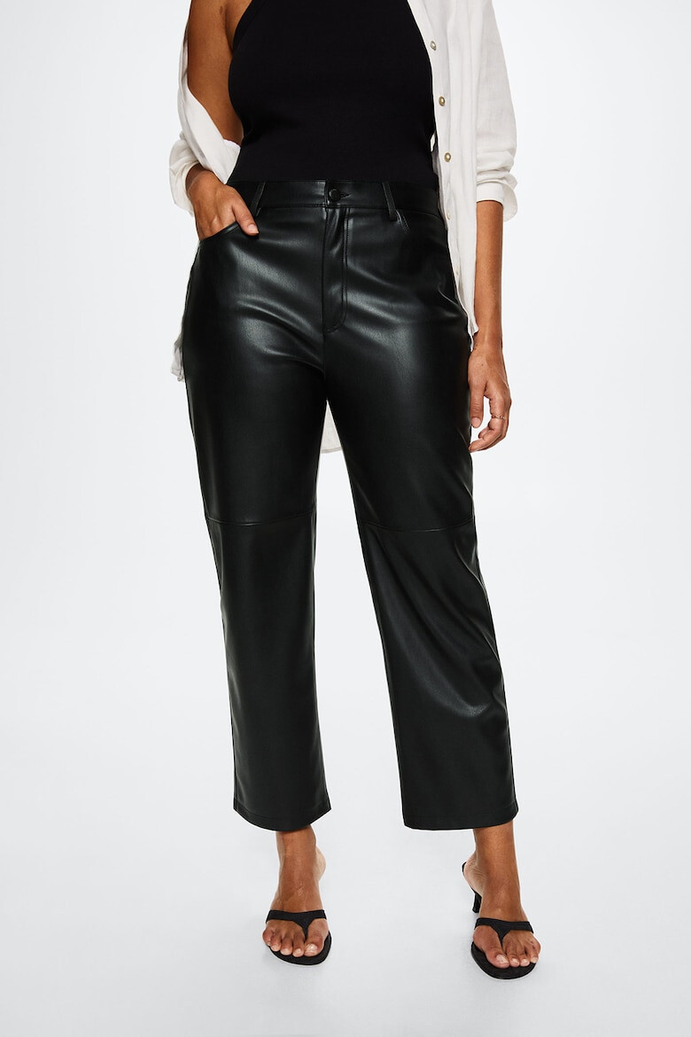 Mango Pantaloni crop de piele ecologica Lille - Pled.ro