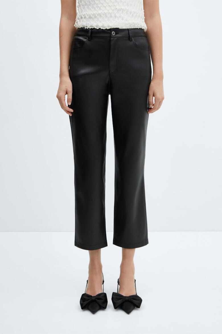 Mango Pantaloni crop din piele ecologica Lille - Pled.ro