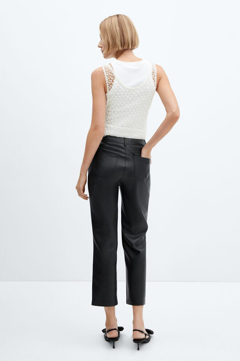 Mango Pantaloni crop din piele ecologica Lille - Pled.ro