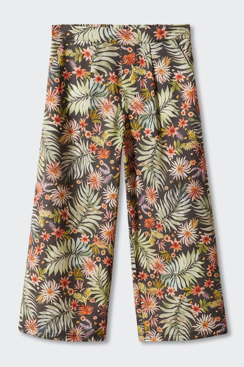 Mango Pantaloni cu croiala ampla si model tropical Hawii - Pled.ro