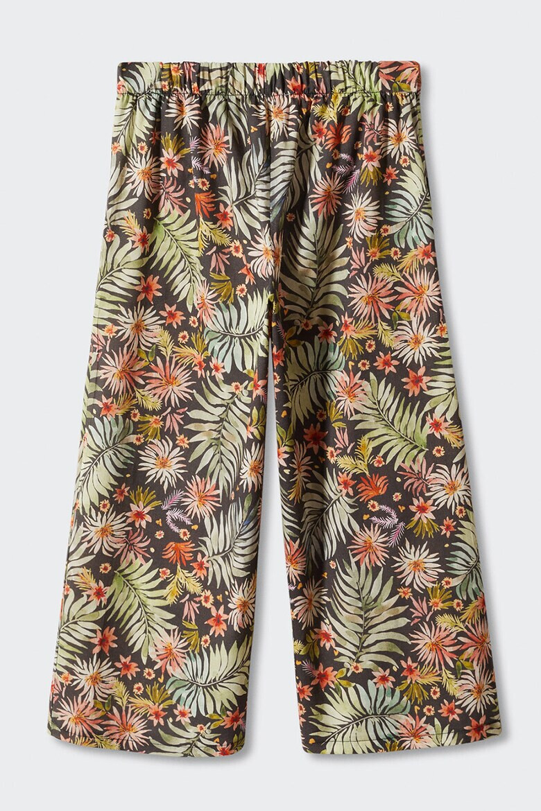 Mango Pantaloni cu croiala ampla si model tropical Hawii - Pled.ro