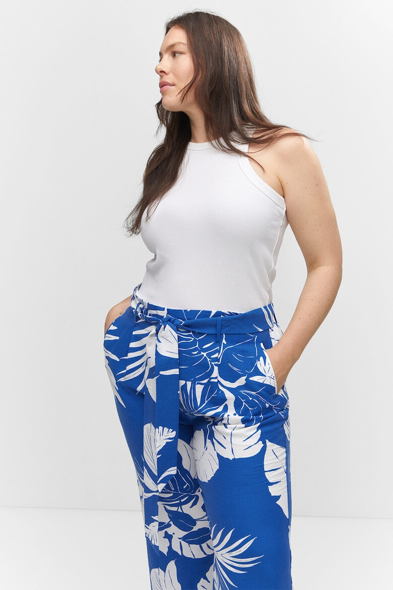 Mango Pantaloni cu imprimeu tropical Twist - Pled.ro