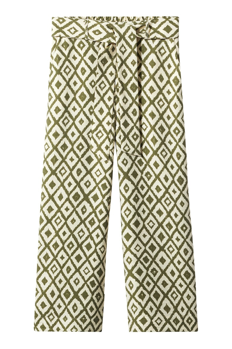 Mango Pantaloni cu talie inalta si imprimeu Plumas - Pled.ro